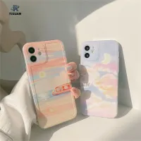 Rixuan Oil Painting Case for OPPO A15 A15S A16 OPPO A54 A3S A5S F9 A52 A7 A12 A92 A53 A31 A9 A5 2020 Reno 6 5G Reno 5 2F Realme 8 5G Coloful Starry Sky Sunset Moon Train Pattern Soft Silicone Clear Case Cover