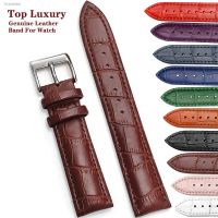 ◆ Genuine Leather Watchbands 12/14/16/18/20/22/24 mm Watch Band Strap Steel Pin buckle High Quality Wrist Belt Bracelet Tool