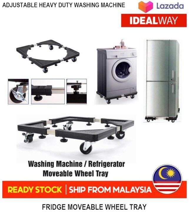 Adjustable Heavy Duty Washing Machine Fridge Moveable Wheel Tray ...