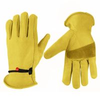 1 Men Gloves Soft Cowhide Driver Hunting Driving Garden Welding Security Protection Safety Workers Mechanic