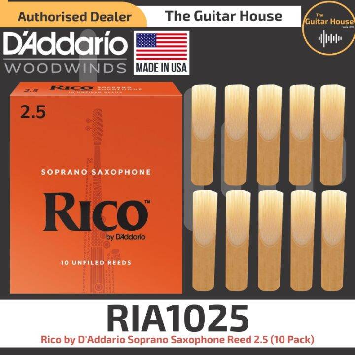 Rico by D'Addario Soprano Saxophone Reed RIA1015, RIA1025 (10 Pack