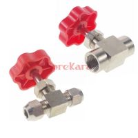 Equal Fit Tube O/D 6mm 8mm 10mm 12mm /Female Thread 1/8 1/4 BSP Nickel-Plated Brass lug Needle Valve