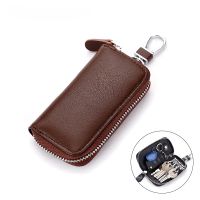 Genuine Leather Men Women Key Holder House Keychain Bag Organizer Car Key Case Pouch Multifunction Mini Wallet Coin Purse