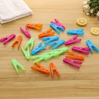 ‘；【=- 24Pcs Clothespins Hanging Pegs Clips Plastic Hangers Racks Laundry Clothes Pegs Clamps Towel Clips Home Storage Hooks