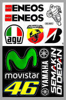 สติ๊กเกอร์แต่งรถ Sticker Logo Movistar 46 Yamaha 4602 ติดรถมอเตอร์ไซค์ บิ๊กไบค์ ติดกระจก แต่งรถรถยนต์ รถแข่ง ติดข้างรถ ติดหมวกกันน็อค จำนวน 1 แผ่น