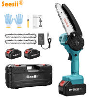 SEESII เลื่อยยนต์ไร้สายขนาดเล็ก6นิ้ว,เลื่อยไฟฟ้าเลื่อยไฟฟ้าไร้สาย21V ปรับความเร็วได้ใช้งานเป็นวงกลมไม้มือถือ Mesin Pangkas ตัดแต่งกิ่งสำหรับที่กั้นสวนต้นไม้เครื่องมือตัดแต่งกิ่ง