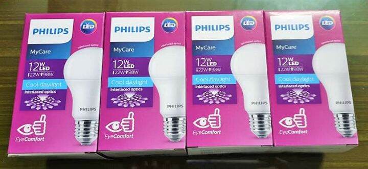 หลอดไฟ-led-philips-ขั้วe27-12w-cool-daylight-แสงขาว-รุ่น-mycare-แพ็ค-4-ดวงต่อ1ชุด
