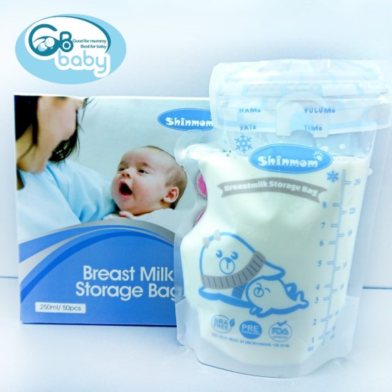 Free ship toàn quốc hộp 50 túi trữ sữa mẹ cao cấp có vòi rót 250ml shinmom - ảnh sản phẩm 2