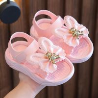 ✧™ Pull back girls sandals 2023 summer new childrens princess sandals for women Korean version trendy foot protection girls beach atmosphere