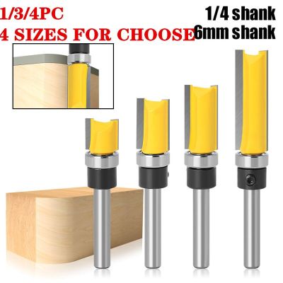 6mm 6.35mm Shank Template Trim Hinge Mortising Router Bit Straight Trimmer Cleaning Flush Trim Tenon Cutter สําหรับงานไม้