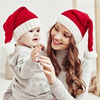 【cw】 2021Xmas Baby Hat FurCap Parent Child Knitted Hat 2pcsWarm BeanieClaus New Year Gifts 【hot】