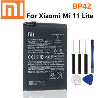 BP42 Xiaomi แบตเตอรี่เดิมสำหรับ Xiaomi Mi 11 Lite BP42แท้เปลี่ยนศัพท์แบตเตอรี่แบตเตอรี่ Bateria 4250MAh เครื่องมือ