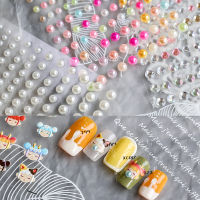 3 pcs New craft iron nail enhancement sticker 3d relief bubble girls head pearl color drill stage