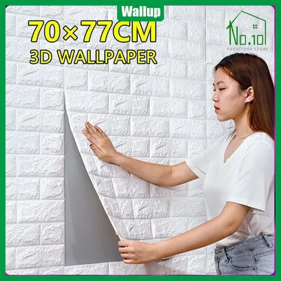 Wallup BIG SIZE 70×77cm 3D wallpaper foam wall paper adhesive wall ...