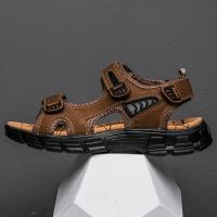 2023 New Genuine Leather Mens Sandals Summer Outdoor Non-slip Hiking Trekking Shoes for Men Beach Slippers Casual Sneakers