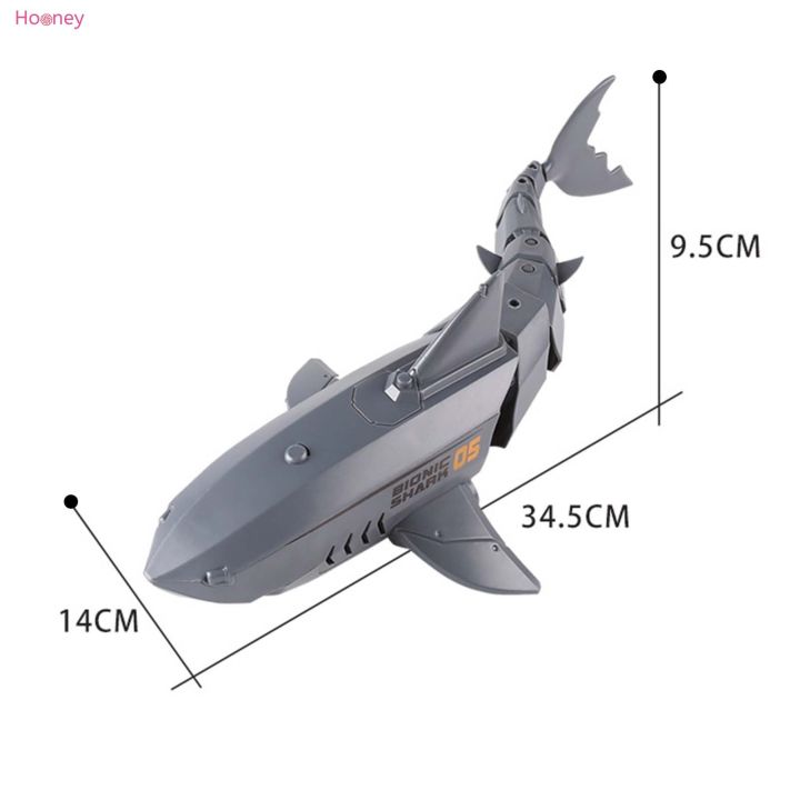 hooney-ฉลามของเล่นของเล่นสระว่ายน้ำปลาฉลามไฟฟ้า2-4g-เคลื่อนไหวได้เรียบสำหรับของขวัญคริสต์มาสวันเกิด