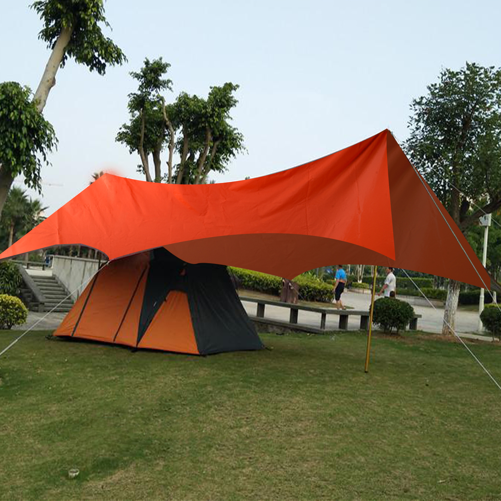 Waterproof Large Lightweight Camping Tent Tarp Shelter Hammock Rain Fly Cover Pe 