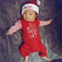 ทารกแรกเกิด First Christmas Rompers เด็กทารกผ้าฝ้ายบอดี้สูท Born Crawling แขนยาว Jumpsuits เทศกาล Party Gifts