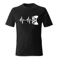 2023NewGamer Heartbeat Mens T-Shirt  Video  Heartbeat Guitar Paw Print in Heart Men Print O-Neck Shirts  Cotton T-shirt