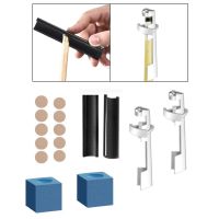 【LZ】▲  16Pcs Cue Repair Set Holder Cue Tipping Chalk with Tip Clamp Accessories DIY