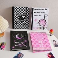 Korean Version A5 Checkerboard Grid Photocard Binder Cover 6 holes Loose-leaf Photo Album 3 Inch Polaroid Album Small Card Organizer Collection Book 【AUG】