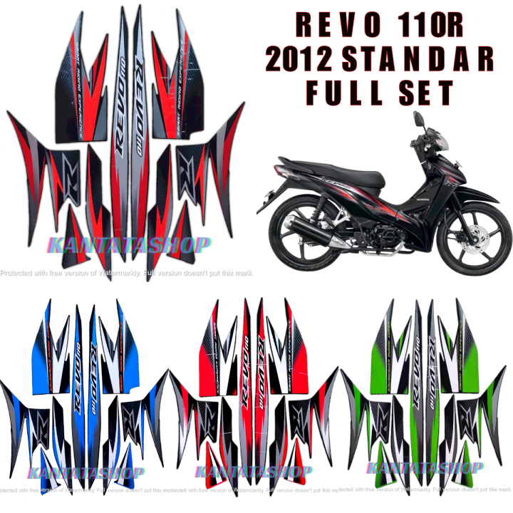 STIKER STRIPING LIS LES BODY MOTOR HONDA REVO 110R 2012 & STRIPING REVO ...