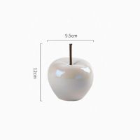 Small Modern Minimalist LED Translucent Apple Decoration Crafts Living Room Wine Cabinet Home Ceramic Fruit Desktop Ornaments