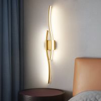 Modern Simple LED Wall Lamp For Living Room Bedroom Background Dining Room Aisle Sofa Interior Art Curve Gold Decoration Lights Night Lights