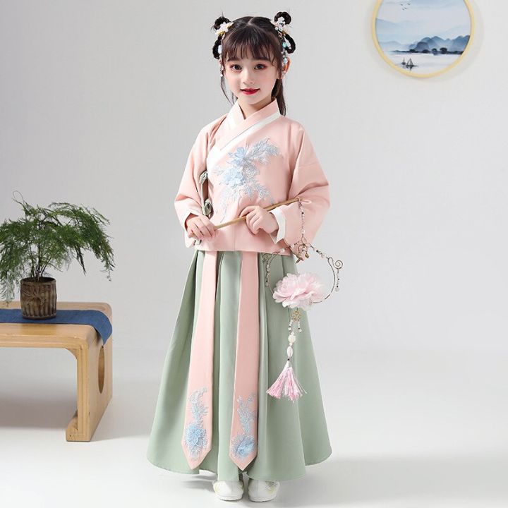 ชุด-hanfu-จีนสำหรับเด็กผู้หญิง-ชุดคอสเพลย์ถ่ายรูปเด็กน่ารักๆสไตล์วินเทจสำหรับเทศกาลคริสต์มาสชุดถ่ายรูปเจ้าหญิงนางฟ้าโบราณ