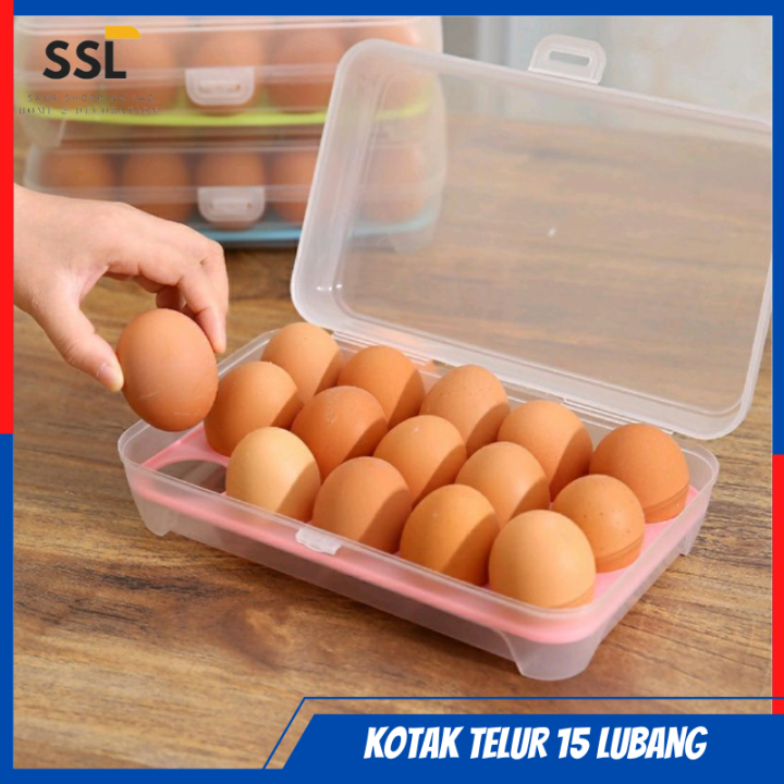 Sst Kotak Tempat Telur 15 Sekat Egg Storage Box 15 Lubang Lazada Indonesia 2292