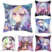 45*45CM Anime Genshin Impact Keqing Gan Yu Hu Tao Printed Pillowcase Living Room Sofa Car Decoration Pillow Cases Cushion Cover