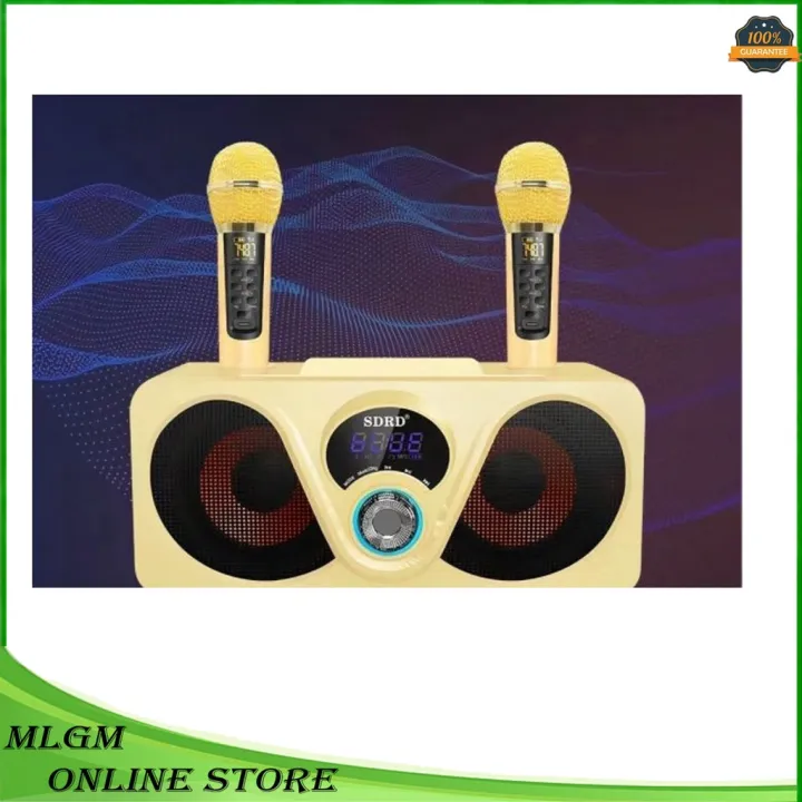 SDRD SD-306 Plus Wireless Bluetooth Dual Microphone Karaoke Portable 3D ...