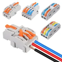 1 in Multiple out Quick Wiring Connector Universal Splitter Wiring Cable Push-in Can Combined Butt Home Terminal Block SPL 222 Electrical Connectors