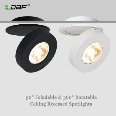 [DBF]Ultra-thin Recessed Downlight 3W 5W 7W 10W 360 Angle Adjust Round Black/White Ceiling Spot Lights for Bedroom TV Background Food Storage  Dispens