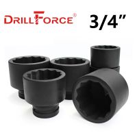 Drillforce 17-50Mm Soket Pneumatik Dampak Kepala Torx 12 Titik 3/4 Adaptor Alat Reparasi Kunci Pas Ban Mobil Truk Otomatis