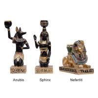 เชิงเทียนงานแต่งงานอียิปต์แมว Anubis สฟิงซ์ Nefertiti เรซิ่นสวนสำนักงานตกแต่งบ้านสำหรับตารางเชิงเทียนรูปปั้น