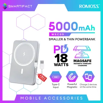 Buy ROMOSS Magnetic Wireless Power Bank PD 20W Fast Charge 5000mah Wireless  Magsafe Powerbank Online