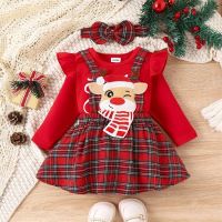 Ma&amp;Baby 0-18M Christmas Newborn Infant Baby Girl Clothes Set Xmas Costume Letter Romper Plaid Deer Skirt Headband Outfit D05