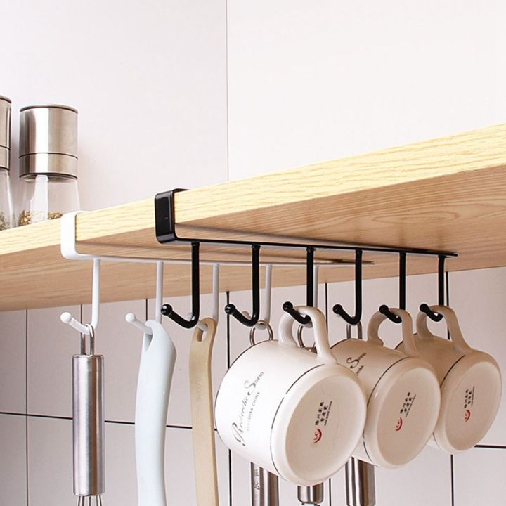 Storage Racks Cabinet Hook Cup Holder with 6 Hooks Double Row