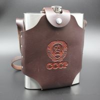 【CW】 Large Capacity Leather Hip Flask 48oz Wine Pot Whiskey Liquor Flagon Outdoor Drinking Bottle