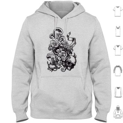 Gloria Invictis Hoodie cotton Long Sleeve Skulls Skull Crown Tattoo Dollmaker Size XS-4XL