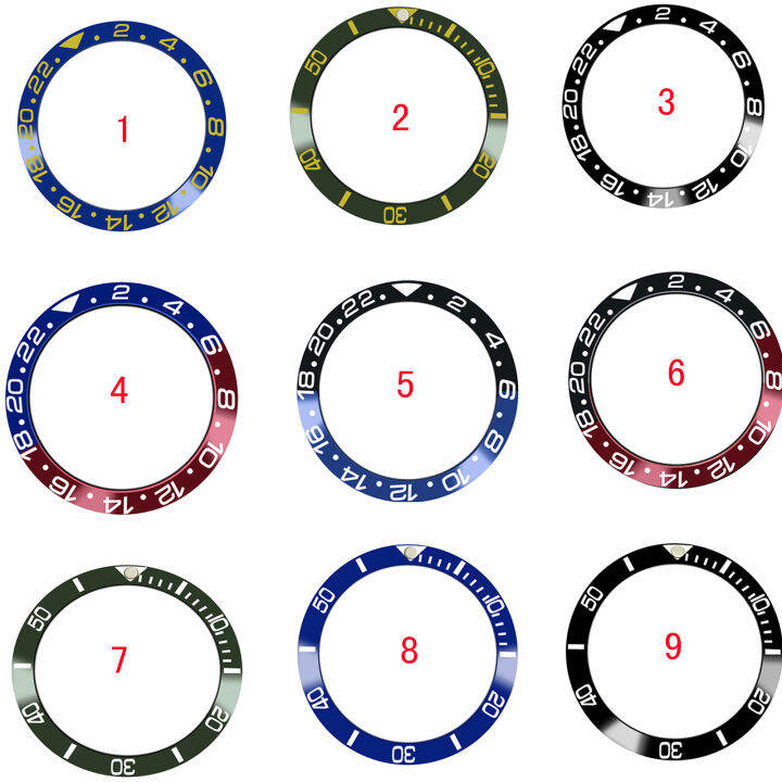 Replacement Ceramic Bezel Insert Watch Ring for 40mm GMT Watch