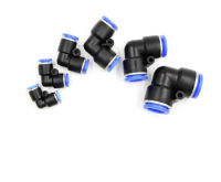 10Pcs PV-06 Touch พลาสติกท่อนิวเมติก L ประเภท Air Elbow Fitting 6มม. มุมขวาท่อ Joint PV14 Quick Tube Connector PV-6