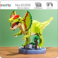 Moyu 91008 Jurassic Period Dilophosaurus Dinosaur Monster Animal DIY Mini Diamond Blocks Bricks Building Toy for Children no Box