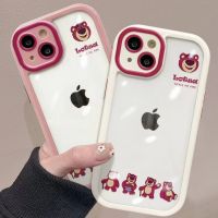 case เปลือกครีมสตรอเบอรี่หมีแอปเปิ้ล14PROMAX เคสมือถือ 13หุ้มทั้งหมด x ใส XR ขอบกลม12P เรียบง่าย