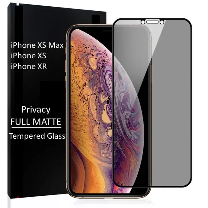 Iphone 11 11 Pro Max Xs Max Xs Xr Fine Matte Anti Glare Privacy Screen Protector Anti Spy Peeping Full Tempered Glass Screen Protector Tempered Glass Screen Protector Full Coverage Black Trim Lazada Singapore