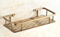 ┇ 300mm Vintage Retro Antique brass Wall Mounted Bathroom Shower Shelf Storage Basket Bathroom Accessory mba107