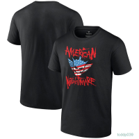 New！2023！T-shirt dengan lengan pendek dengan logo Nightmare Amerika Cody Rhodes hitam, fashion musim panas untuk anak laki-laki dan perempuan. High quality products （Freeprinting of names）