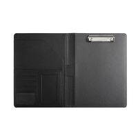 Resume Portfolio Folder with A4 Size Clipboard Black Leather Padfolio for Men Women Business Portfolio Organizer