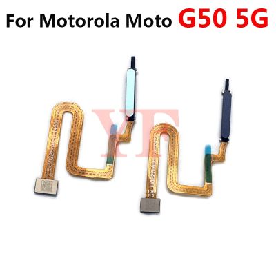 เซ็นเซอร์ลายนิ้วมือ 10pcs สําหรับ Motorola Moto G50 เครื่องอ่านลายนิ้วมือ 5G Touch ID Sensor Return Key Home Button Flex Cable